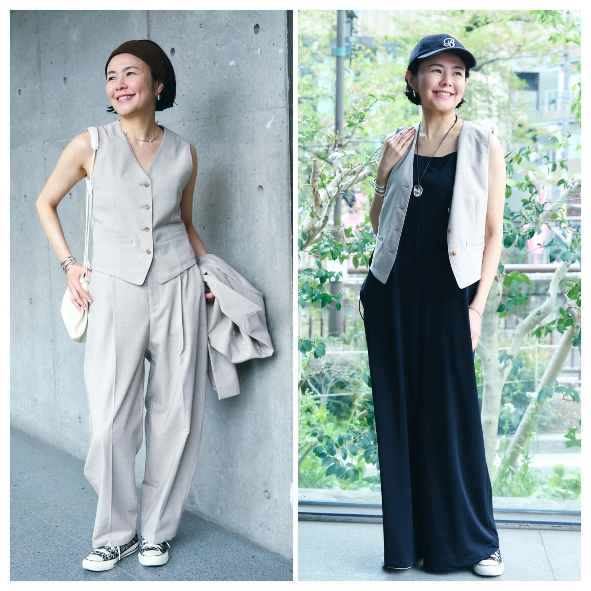 uuvtww  【コーデSET】 1週間コーデ】初夏のジレ、着まわし2選 セットアップでトラッドに