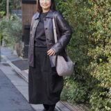 【スナップ】春のブラックコーデは、レザージャケットでスパイシーに仕上げるべし！