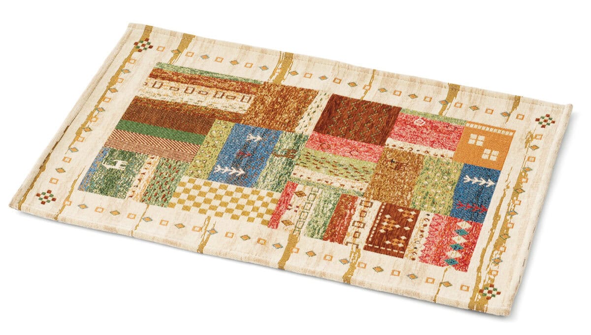 洗えるゴブラン織り玄関マット ギャべ（50×80cm） ¥1,280／カインズ　※一部店舗は取り寄せ対応
