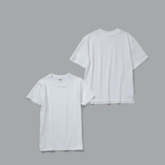 ユニクロのクルーネックTシャツと、エアリズムコットンTシャツ