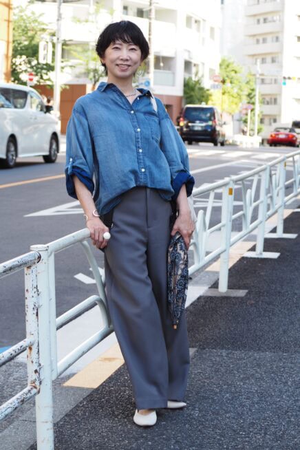 【スナップ】「GU」の“洗える”パンプスが活躍！ 機能性＆コスパを兼ね備えた都会派カジュアル