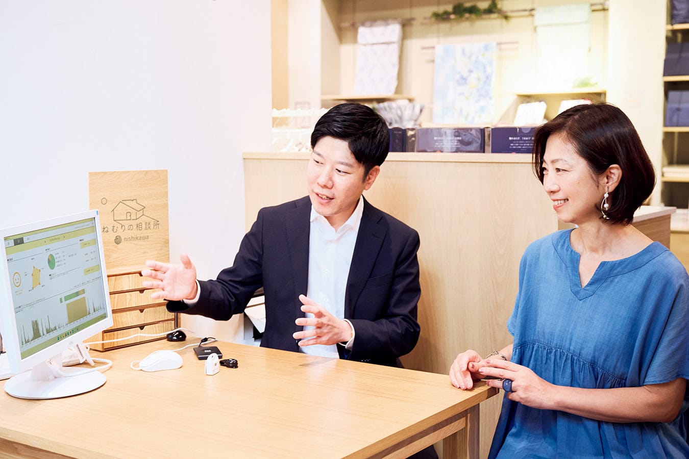 まずは、睡眠についての悩みを確認。起床・就床時間、寝る前・起きた時の行動などの聞き取りも