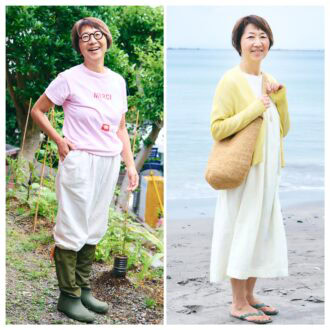 【１週間コーデ】
［50代の夏休み］畑仕事のラクちんパンツ＆海の家の大人ワンピ
～〈土曜日・日曜日〉#022 Emi Kirino～　