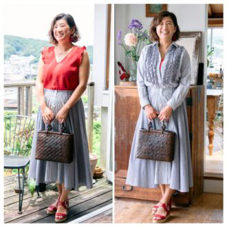 【１週間コーデ】
ギンガム＆ストライプ 
 大人のワザありフレアスカートを爽やかに着まわし
 ～〈金曜日〉#021 Yumi Tsuchiya～