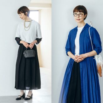 白Tシャツ×スカートの定番コーデはこうやって格上げする！ 
50代のおしゃれは