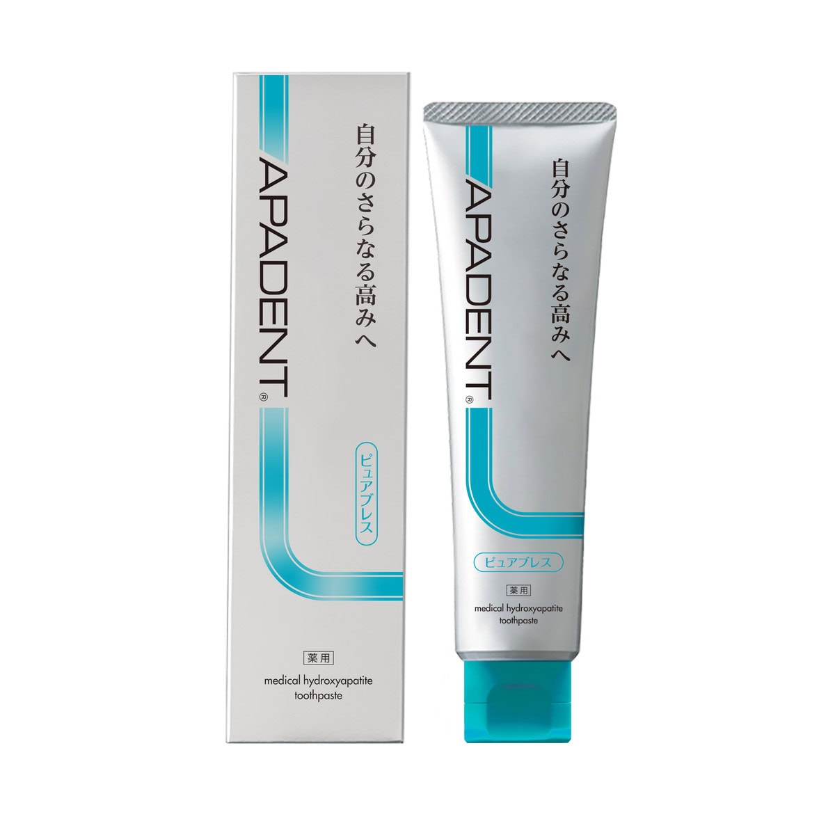 アパデント ピュアブレス。2つの薬用成分（イソプロピルメチルフェノール〔IPMP〕・塩化セチルピリジニウム〔CPC〕）が原因菌を殺菌して口臭を予防。さわやかな口元に