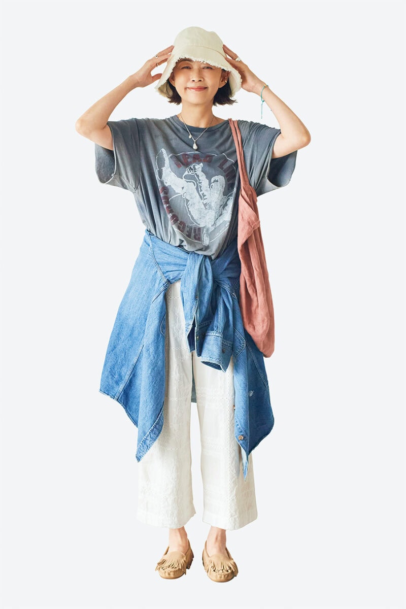 ロックTシャツで休日カジュアルを更新